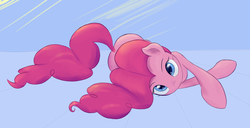 Size: 2625x1344 | Tagged: safe, artist:scootiebloom, pinkie pie, g4, cute, female, looking at you, on side, solo