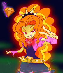Size: 1730x2000 | Tagged: safe, artist:minami_um, adagio dazzle, equestria girls, g4, my little pony equestria girls: rainbow rocks, clothes, female, gloves, looking at you, pixiv, smiling, solo, these are not the droids you're looking for