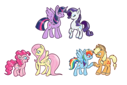 Size: 2997x2022 | Tagged: safe, artist:amberlea-draws, applejack, fluttershy, pinkie pie, rainbow dash, rarity, twilight sparkle, alicorn, pony, g4, eyes closed, female, high res, hoofbump, mane six, mare, older, open mouth, raised hoof, simple background, transparent background, twilight sparkle (alicorn), unshorn fetlocks