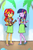 Size: 1000x1500 | Tagged: safe, artist:baekgup, sunset shimmer, twilight sparkle, equestria girls, g4, my little pony equestria girls: rainbow rocks, shake your tail, clothes, duo, feet, flower in hair, grass skirt, hawaiian flower in hair, hula, hulalight, hulashimmer, lei, musical instrument, sandals, skirt, twilight sparkle (alicorn), ukulele