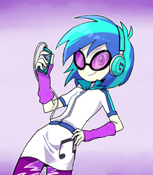 Size: 700x800 | Tagged: dead source, safe, artist:baekgup, dj pon-3, vinyl scratch, equestria girls, g4, my little pony equestria girls: rainbow rocks, female, headphones, solo, sunglasses