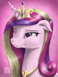 Size: 6000x8000 | Tagged: safe, artist:unnop64, princess cadance, pony, g4, absurd resolution, female, floppy ears, nose wrinkle, scrunchy face, solo, wavy mouth, wink