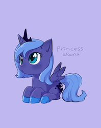 Size: 784x991 | Tagged: safe, artist:baekgup, princess luna, pony, g4, cute, female, filly, lunabetes, sitting, solo, woona