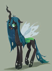 Size: 800x1100 | Tagged: safe, artist:baekgup, queen chrysalis, changeling, changeling queen, g4, crown, female, jewelry, regalia, solo