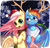 Size: 834x800 | Tagged: safe, artist:aymint, fluttershy, rainbow dash, pegasus, pony, g4, antlers, blushing, christmas, clothes, cute, duo, duo female, ear fluff, female, hat, holiday, lesbian, looking at you, mare, open mouth, present, santa hat, scarf, ship:flutterdash, shipping, spread wings, tsunderainbow, tsundere, wings, winter