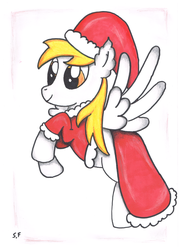 Size: 3400x4677 | Tagged: safe, derpy hooves, pegasus, pony, g4, christmas, christmas ponies, clothes, female, mare