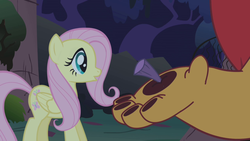 Size: 1280x720 | Tagged: safe, screencap, fluttershy, manny roar, nightmare moon, manticore, pegasus, pony, friendship is magic, g4, female, mare, paw pads, thorn, thorn in foot