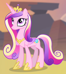 Size: 384x428 | Tagged: safe, screencap, princess cadance, alicorn, pony, g4, season 4, three's a crowd, cropped, crown, female, folded wings, hoof shoes, jewelry, mare, regalia, solo, tiara, wings