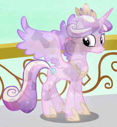 Size: 616x670 | Tagged: safe, screencap, princess cadance, alicorn, crystal pony, pony, g4, the crystal empire, cropped, crystallized, female, mare, solo