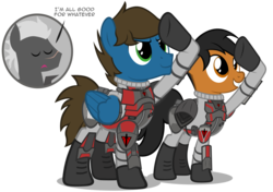 Size: 1280x901 | Tagged: safe, artist:mrlolcats17, oc, armor, crossover, planetside 2, pointy ponies, salute, science fiction, simple background, terran republic, transparent background, vector, video game