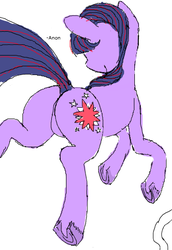 Size: 352x513 | Tagged: safe, twilight sparkle, g4, featureless crotch, female, flockmod, hooves, solo, underhoof