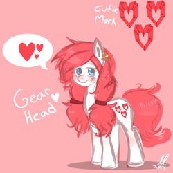 Size: 2000x2000 | Tagged: safe, artist:thegearheadpony, oc, oc only, oc:gearhead, earring, heart, high res, solo