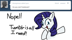 Size: 640x360 | Tagged: safe, artist:bambooharvester, rarity, g4, ask, female, rarity replies, solo, tumblr