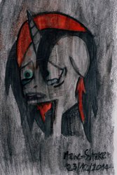 Size: 731x1093 | Tagged: safe, artist:mane-shaker, oc, oc only, oc:mane shaker, colored, crying, depressed, depression, sad, solo, traditional art