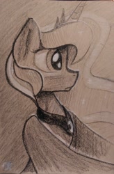 Size: 1256x1920 | Tagged: safe, artist:darkflame75, princess luna, lunadoodle, g4, charcoal (medium), female, solo, traditional art