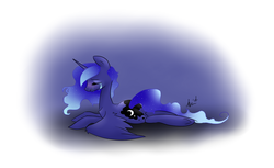 Size: 1024x626 | Tagged: safe, artist:zombies8mywaffle, princess luna, alicorn, pony, g4, butt, crying, female, mare, plot, solo