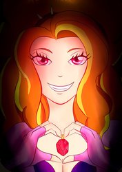 Size: 752x1063 | Tagged: safe, artist:stagetechyart, adagio dazzle, human, g4, my little pony equestria girls: rainbow rocks, female, heart, humanized, pendant, smiling at you, solo
