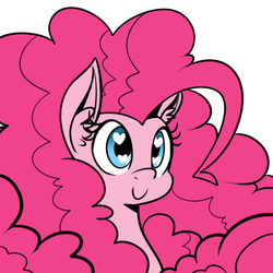 Size: 500x500 | Tagged: dead source, safe, artist:reiduran, pinkie pie, earth pony, pony, g4, c:, female, heart eyes, long mane, mare, portrait, smiling, solo, wingding eyes
