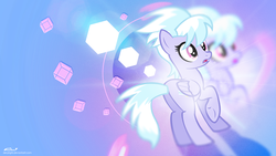 Size: 1920x1080 | Tagged: safe, artist:derplight, artist:vanillecream, cloudchaser, pegasus, pony, g4, butt, cube, double, folded wings, lens flare, open mouth, plot, raised hoof, vector, wallpaper, wings