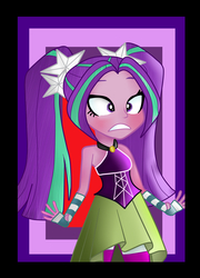 Size: 1000x1389 | Tagged: safe, artist:karmenliinak231, aria blaze, equestria girls, g4, my little pony equestria girls: rainbow rocks, female, scared, sleeveless, solo