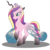 Size: 1024x1024 | Tagged: dead source, safe, artist:dr-whiskey, queen chrysalis, changeling, changeling queen, g4, character to character, disguise, disguised changeling, fake cadance, female, grin, raised hoof, shapeshifting, simple background, solo, transparent background