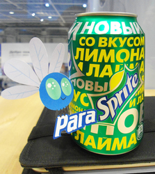 Size: 1000x1121 | Tagged: safe, parasprite, coca-cola company, irl, photo, russian