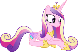 Size: 2795x1892 | Tagged: safe, artist:pinkiemina, princess cadance, alicorn, pony, g4, female, lying down, mare, prone, simple background, solo, transparent background, vector
