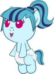 Size: 1611x2198 | Tagged: safe, artist:megarainbowdash2000, sonata dusk, earth pony, pony, g4, baby, baby pony, bipedal, cute, daaaaaaaaaaaw, diaper, earth pony sonata dusk, equestria girls ponified, female, filly, foal, hnnng, imminent snuggles, incoming hug, open mouth, ponified, simple background, smiling, solo, sonatabetes, transparent background, vector