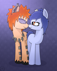 Size: 500x622 | Tagged: safe, artist:mixkitty, pony, akatsuki, duo, konan, naruto, pain (naruto), ponified