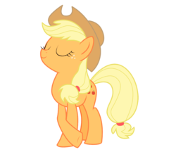 Size: 800x722 | Tagged: safe, artist:bluefluffydinosaur, applejack, friendship is magic, g4, eyes closed, female, simple background, solo, transparent background, vector