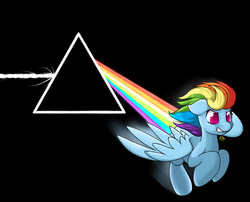 Size: 2000x1612 | Tagged: safe, artist:doomcakes, rainbow dash, pony, g4, album cover, dash side of the moon, hipgnosis, parody, pink floyd, ponified, ponified album cover, the dark side of the moon