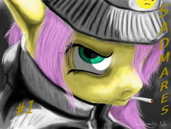 Size: 1024x768 | Tagged: safe, artist:winternachts, fluttershy, g4, cigarette, dark, digital art, female, sadmares, smoking, solo