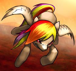 Size: 1024x960 | Tagged: safe, artist:murskme, rainbow dash, g4, angry, female, flying, solo