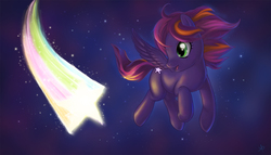 Size: 1400x800 | Tagged: safe, artist:mooflz, oc, oc only, oc:stardust streak, solo, stars