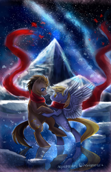 Size: 3000x4636 | Tagged: safe, artist:aquagalaxy, derpy hooves, doctor whooves, time turner, pegasus, pony, g4, clothes, female, male, mare, scarf, ship:doctorderpy, shipping, straight