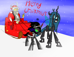 Size: 6500x5000 | Tagged: safe, artist:riky9797, discord, king sombra, queen chrysalis, g4, absurd resolution