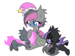 Size: 4000x3017 | Tagged: safe, artist:starlightlore, oc, oc only, oc:gentle shade, oc:heartbeat, oc:toxic heart, bat pony, pony, simple background, transparent background, wingding eyes