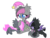 Size: 4000x3017 | Tagged: safe, artist:starlightlore, oc, oc only, oc:gentle shade, oc:heartbeat, oc:toxic heart, bat pony, pony, simple background, transparent background, wingding eyes