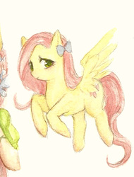 Size: 581x764 | Tagged: safe, artist:situ, fluttershy, g4, cropped, female, pixiv, solo, traditional art