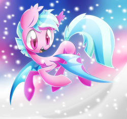 Size: 1066x1000 | Tagged: safe, artist:pegasisters82, oc, oc only, oc:morning frost, bat pony, bat pony oc, bat wings, flying, snowy, solo, wings