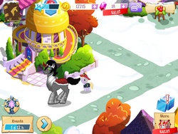 Size: 1024x768 | Tagged: safe, gameloft, screencap, dinky hooves, king sombra, g4, firefighter, gameloft shenanigans