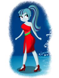 Size: 2400x3200 | Tagged: safe, artist:k-night-wind, sonata dusk, equestria girls, g4, clothes, dress, female, full body, high res, red dress, solo