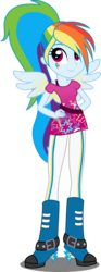 Size: 2000x5398 | Tagged: safe, artist:xebck, rainbow dash, equestria girls, g4, my little pony equestria girls: rainbow rocks, female, hand on hip, simple background, solo, transparent background, vector