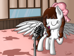Size: 4000x3000 | Tagged: safe, artist:phoenixdash, oc, oc only, pegasus, pony, microphone, singing, solo