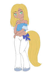 Size: 500x762 | Tagged: safe, artist:aar, oc, oc only, oc:blue bonnet, satyr, offspring, parent:prince blueblood, solo