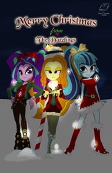 Size: 1294x2000 | Tagged: safe, artist:boxedsurprise, artist:xxxsketchbookxxx, adagio dazzle, aria blaze, sonata dusk, equestria girls, g4, christmas, snow, the dazzlings