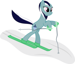 Size: 7494x6400 | Tagged: safe, artist:parclytaxel, edit, vector edit, earth pony, pony, albumin flask, .svg available, absurd resolution, bipedal, hoof hold, ponified, simple background, skiing, skis, slovenia, smiling, snow, solo, tina maze, transparent background, vector