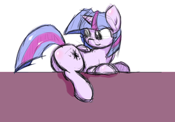 Size: 795x555 | Tagged: source needed, safe, twilight sparkle, alicorn, pony, g4, butt, female, lying, mare, plot, sketch, twilight sparkle (alicorn)