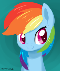 Size: 692x825 | Tagged: safe, artist:notenoughapples, rainbow dash, g4, female, smiling, solo