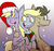 Size: 1600x1500 | Tagged: safe, artist:citrusking46, derpy hooves, dinky hooves, doctor whooves, time turner, pegasus, pony, g4, clothes, equestria's best mother, female, hat, hug, male, mare, santa hat, scarf, ship:doctorderpy, shipping, smiling, straight